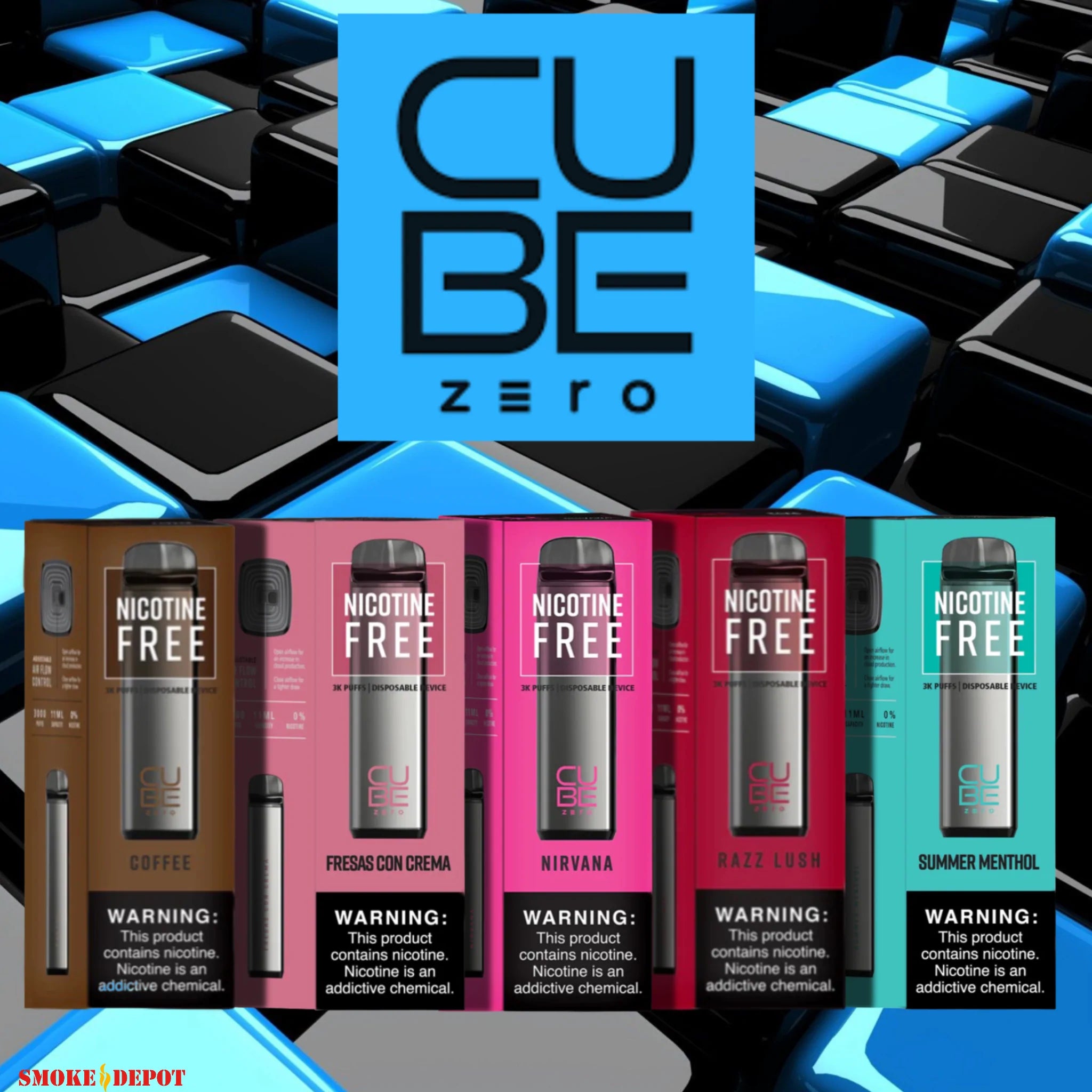 CUBE ZERO 0% Nicotine Disposable [3000]